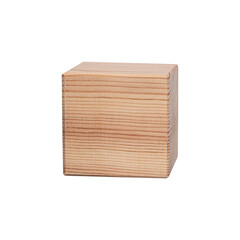 real wooden cube isolated on a white background. symbol of leadership, teamwork and growth