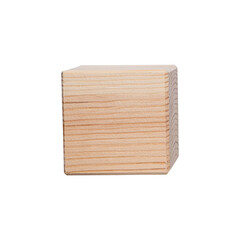 real wooden cube isolated on a white background. symbol of leadership, teamwork and growth