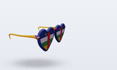 3d sunglasses love Central African Republic flag rendering left view