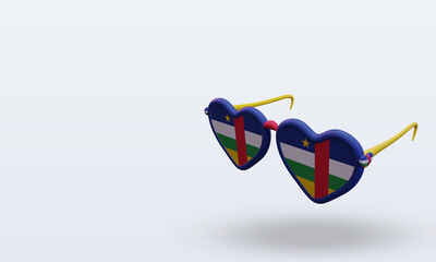 3d sunglasses love Central African Republic flag rendering right view