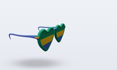 3d sunglasses love Gabon flag rendering left view