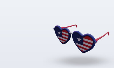 3d sunglasses love Liberia flag rendering right view