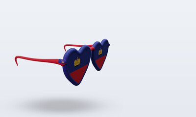 3d sunglasses love Liechtenstein flag rendering left view
