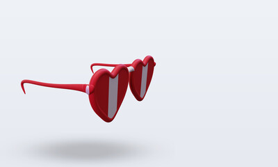 3d sunglasses love Peru flag rendering left view