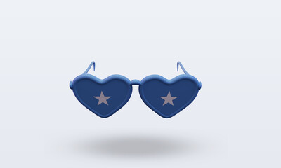 Fototapeta premium 3d sunglasses love Somalia flag rendering front view