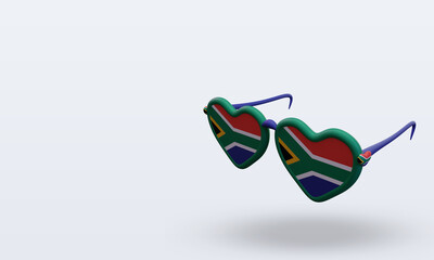 3d sunglasses love South Africa flag rendering right view