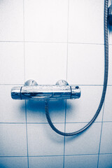 thermostatic shower mixer bar on the wall