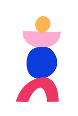 Obraz premium Colorful vector illustration with abstract composition. Abstract modern sculpture on white background.