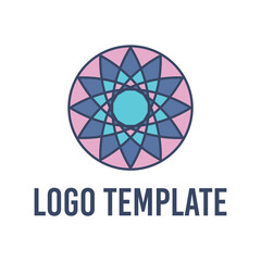 Geometric logo template. Vector linear arabic ornamental symbol