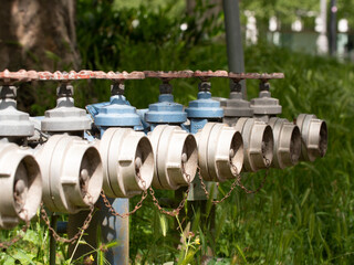Water valve for connecting water hoses for firefighters.  Water supply to extinguishing fires.