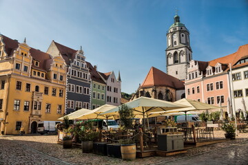 meißen, deutschland - marktplatz in der altstadt