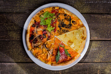 Six different types of pizza