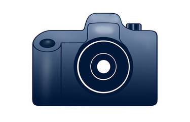 Image of a professional SLR photo camera on a white isolated background