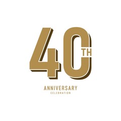 40 Years Anniversary Celebration, Vector Design Illustration Template