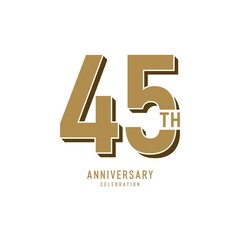 45 Years Anniversary Celebration, Vector Design Illustration Template