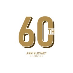 60 Years Anniversary Celebration, Vector Design Illustration Template
