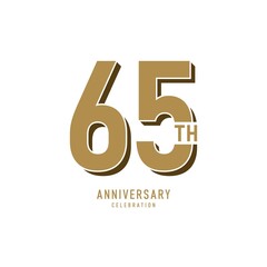 65 Years Anniversary Celebration, Vector Design Illustration Template