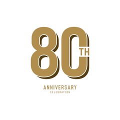 80 Years Anniversary Celebration, Vector Design Illustration Template