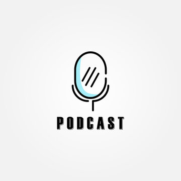 logo microphone for podcast illustration design image inspiration simple