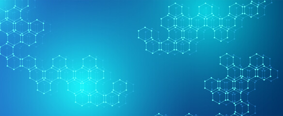 Hexagons design for medical, science and technology.
