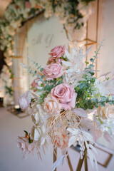 wedding bouquet and rings