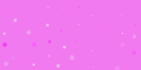 Light purple, pink vector doodle background with flowers.