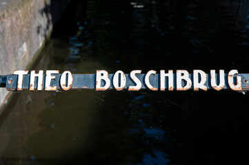 Bridge Sign Theo Boschbrug At Amsterdam The Netherlands 23-6-2022