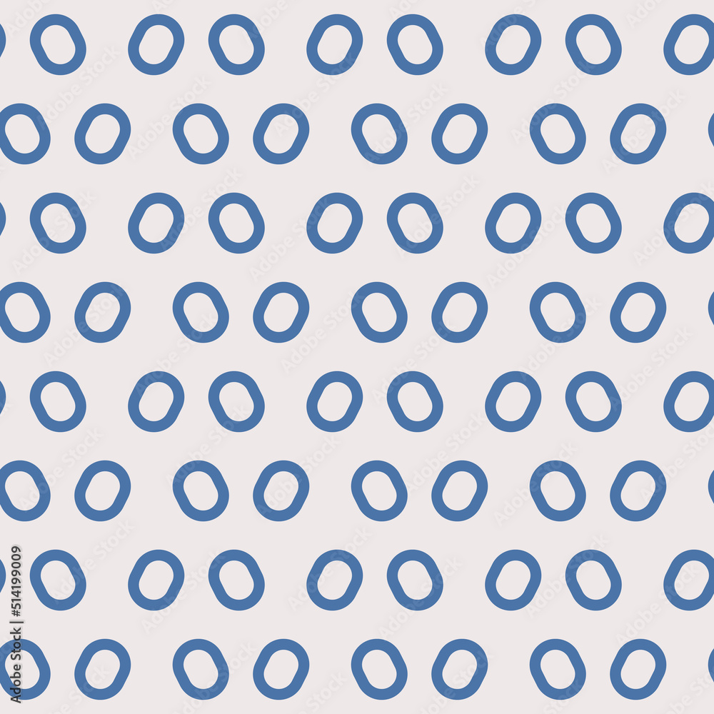 Poster blue ovals in polka dots. interior design and print for decoration. seamless pattern for stylish des