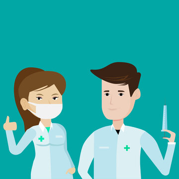 Friendly male and female doctors. Hand drawn jpg image  design illustrations. Young woman and men doctor image illustration jpeg image  art