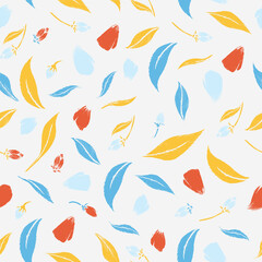 Fototapeta na wymiar Pattern Colorful Leaves withoutline and color for print, design, decor, textile