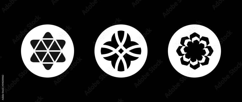 Poster set of black geometric shapes. beautiful texture design element. vector