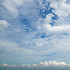 Blue sky with light clouds.