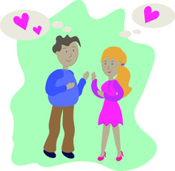 vector illustration couple of lovers man and woman