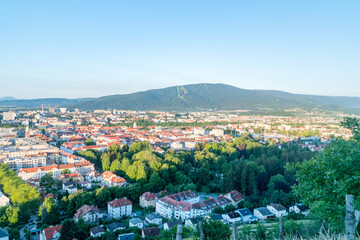 Morning view on Maribor city with the hill in background in Slovenia. Maribor is second-largest city in Slovenia.