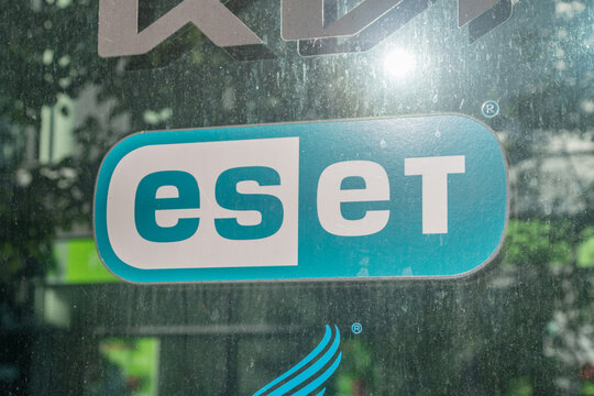 Bratislava, Slovakia - May 31, 2022: Eset logo and sign.
