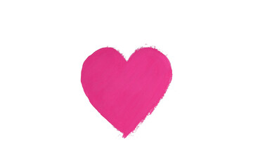 Pink-Red watercolor brush look like an heart on whtie background,Pink,Red heart concept