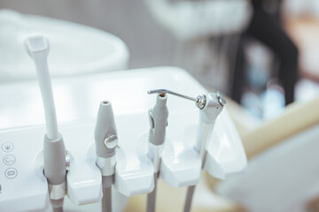 Modern dental practice. Dental chair and other accessories used by dentists. Dentist Office, Dental...