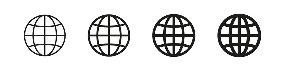Globe icon. World sign. Internet vector symbol. International simple sign isolated on white background.