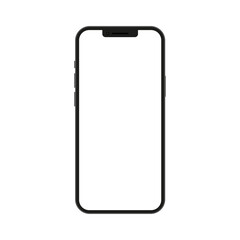 Phone vector template. Mobile blank screen. Smartphone vector mockup. Cellphone isolated on white background.