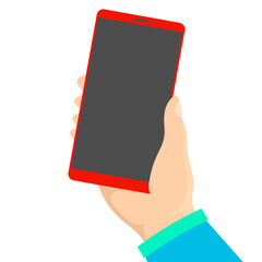 Phone chat messages. Sms notification on mobile phone. Speech bubbles on cellphone screen. People smartphone chatting. Hands with cellphone. Chat message bubbles. jpeg image with dotwork effect.
