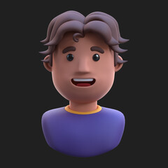 3d rendering - cartoon boy avatar illustration 