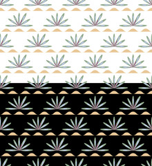 Fototapeta premium Desert plant cartoon seamless pattern. Hand drawn cute sand flower, beige pastel colors illustration. Transparent background. Vector