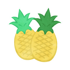 Illustration of two cute pineapples