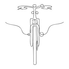 Mountain bike. Sport sketch in continuous line. Editable contour. Vector