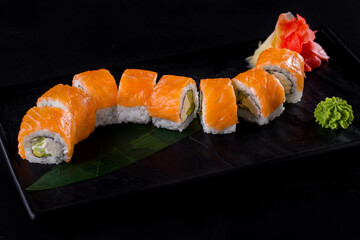 Rolls with salmon