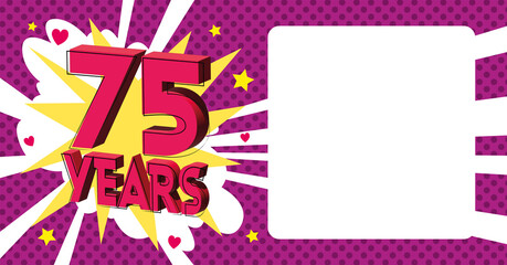 75 ans Carte Anniversaire popart Rose CC