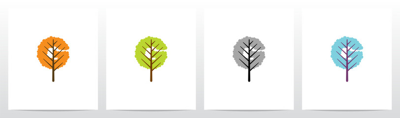 Tree With Leaf Forming Letter Logo Design G