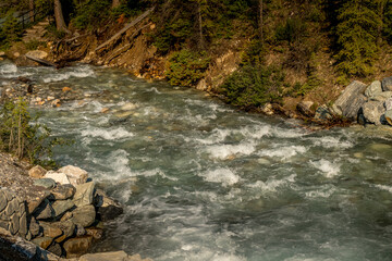 Confluence of Tokkum Creek and Kootney River Marble Canyon Kootney National Park British Columbia...
