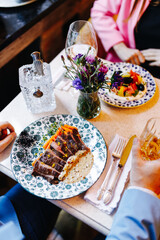 dinner in a restaurant for two