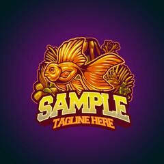 goldfish fish template mascot logo vector